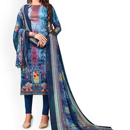 HERE&NOW Ethnic Motifs Printed Unstitched Dress Material-image-31