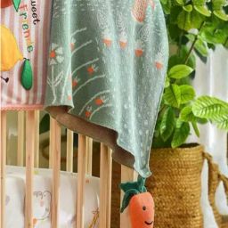 MiArcus Grow Kind Printed Green Polyester Knitted Blanket-29