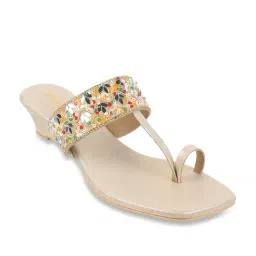Mochi Women's Gold Toe Ring Wedges-image-68