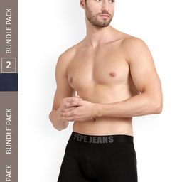 Pepe Jeans Men Pack Of 2 Outer Elastic Anti-Microbial Cotton Trunks-picture-6