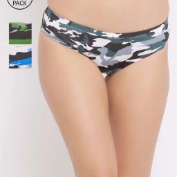 Clovia Multi Cotton Regular Fit Printed Bikini Panties - Pack Of 3-picture-11