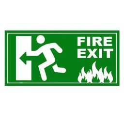 OISPL 6x12 inch Green and White ABS Fire Exit Left Arrow Signage Board, OIS-FS-016-47