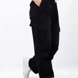 SPYKAR Black Solid Cargos-image-21