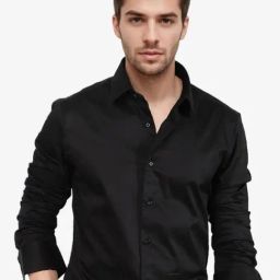 Rare Rabbit Black Tailored Fit Solid Shirt-image-11