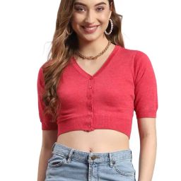 Monte Carlo Pink Regular Fit Crop Cardigan-16
