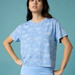 Feier Blue Printed Boxy T-Shirt-image-35