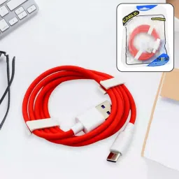 DeoDap Fast DASH Charging USB Type-C Data Cable Red & White, 12659 image 5