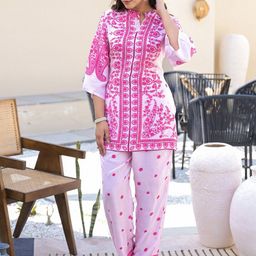 AUTUMN LANE Ethnic Printed Muslin Top & Trousers Co-Ords-picture-58