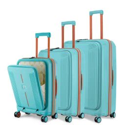 Nasher Miles Turquoise 8 Wheels Alexandria Hard-Sided Polypropylene Trolley Bag-10