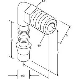 AS ONE Hose Elbow, 6-7119-07 (Pack of 10)-picture-18