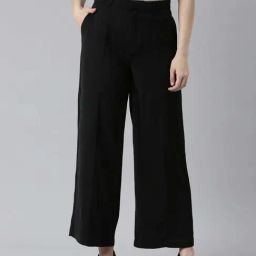 Go Colors! Black Mid Rise Flared Pants-image-82