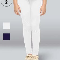 Lyra Kids Blue & White Skinny Fit Leggings (Pack of 2)-image-73