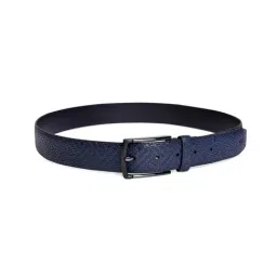 BELWABA Navy Blue Textured Casual Leather Belt for Men-image-62