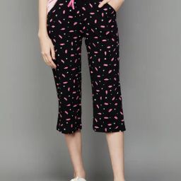 Ginger by Lifestyle Black Cotton Printed Capris-picture-15