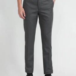 Arrow Grey Regular Fit Checks Trousers-image-30