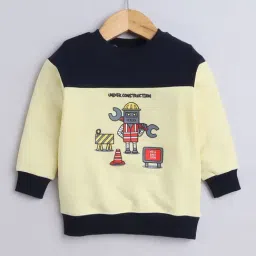 BUMZEE Yellow & Navy Boys Full Sleeves Cotton Sweatshirt Age - 6-12 Months-image-72
