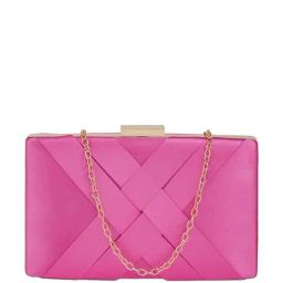 Globus Pink Textured  Box Clutch-image-6