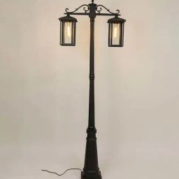 Whispering Homes Geometric Caged 2-Light Pole Lamp-11
