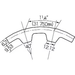 Mitsuboshi Chloroprene Rubber Timing Belt XXH Type (Length 2540 mm, Teeth 80), 1000XXH300G-image-40
