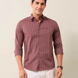 U.S. Polo Assn. Men Tailored Fit Opaque Striped Casual Shirt-picture-3