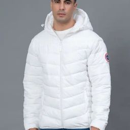 Red Tape White Regular Fit Hooded Padded Jacket-25