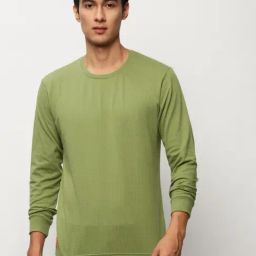 SHOWOFF Green Slim Fit Self Pattern Sweatshirt-image-68