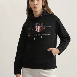GANT Black Embroidery Sweatshirt-image-8
