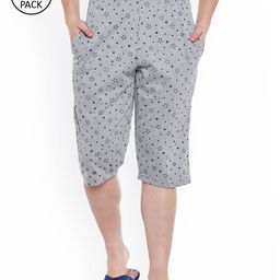 VIMAL Men Pack of 2 Grey Melange Printed Lounge Shorts-picture-4