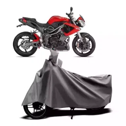 Auto Pearl Two Wheeler Cover with Bag for Benelli TNT R, Silver-picture-2