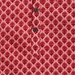 The Magic Wand Boys Floral Printed Band Collar Pure Cotton Straight Kurta With Dhoti Pants image 4