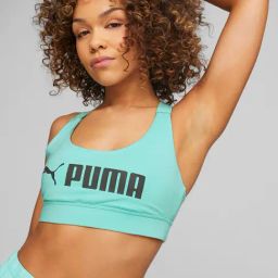 Puma Turquoise Logo Training Bra-image-71