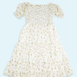 Pantaloons Junior Kids Off-White Floral Print Dress-image-61