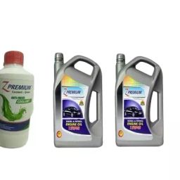 Z Premium 2 pcs 1 litre Anti Freeze Coolant-Green and 2 pcs 3.5 litre Engine Oil 15W40 (Combo of 4) COC5-15
