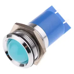 RS PRO Blue Panel Mount Indicator 230V AC, Mounting Hole Size 22 mm, IP Rating IP67, Model No 208504-13