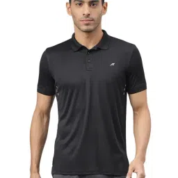 ALCIS Black Drytech Anti-Static Slim Fit Running Polo T-Shirt-image-46