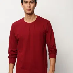 SHOWOFF Maroon Slim Fit Self Pattern Sweatshirt-image-1
