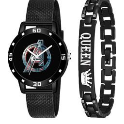 Gopal Shopcart Unisex Avenger Printed Watch with Queen Print Bracelet Gift Set-image-49