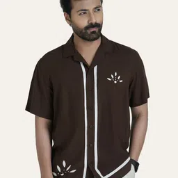 PERCH Men Relaxed Floral Opaque Printed Casual Shirt-12
