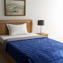 STELLAR HOME Navy Blue & Grey Solid AC Room 120 GSM Single Bed Comforter-image-86