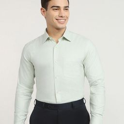 Raymond Printed Pure CottonContemporary Fit Cutaway Collar Formal Shirt-image-93
