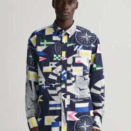 Gant Relaxed Fit Classic Print Casual Shirt-image-58