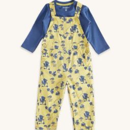 Pantaloons Baby Yellow & Blue Cotton Printed Full Sleeves Dungaree Set-image-38