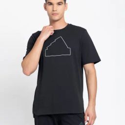 Adidas Black Regular Fit Printed Sports T-Shirt-image-66