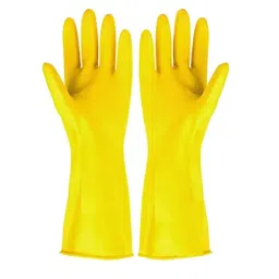 ETS Hand Pro Rubber, Latex Heavy Duty Hand Gloves, Yellow 35.56 cm (14 Inch) Size, (Pack of 1 Pair)-picture-25