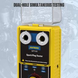 AUTOOL Car Spark Plug Tester and Analyzer, 110V with Protective Cover and Double Hole 12MM Socket image 2