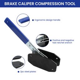 STHIRA® 4 in 1 Brake Caliper Compression Tool Wrench Brake Caliper Piston Tool for Replacing Brake Pad 360° Adjustable Ratcheting Caliper Piston Tool Stainless Steel Disc Brake Piston Compressor(Blue) image 3