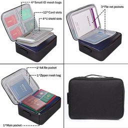 dhruti enterprise Document Organizer Bag, Multilayer Travel File Holder with Lock, Waterproof Certificate and Passport Storage Case, Black image 2