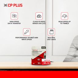 CP PLUS 64GB microSDXC Memory Card Grade UHS-3 Class 10, Up to 70 Mbps Reading & 30 Mbps Writing Speed with High Performance of Data Transfer & Lower Power Consumption for Portable Devices| CP-NM64 image 2