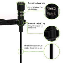 HUMBLE Dynamic Lapel Collar Mic Voice Recording Filter Microphone for Singing Youtube SmartPhones, Black image 4