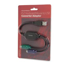 Monoprice PS/2 Keyboard/Mouse to USB Converter Adapter, Black (110934) image 4